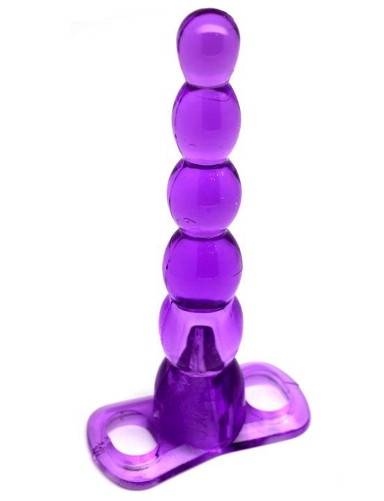 Фиолетовый анальный конус из 5 шариков - 16 см.