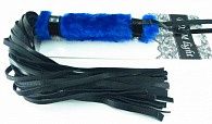 Нежная плеть с синим мехом BDSM Light - 43 см.